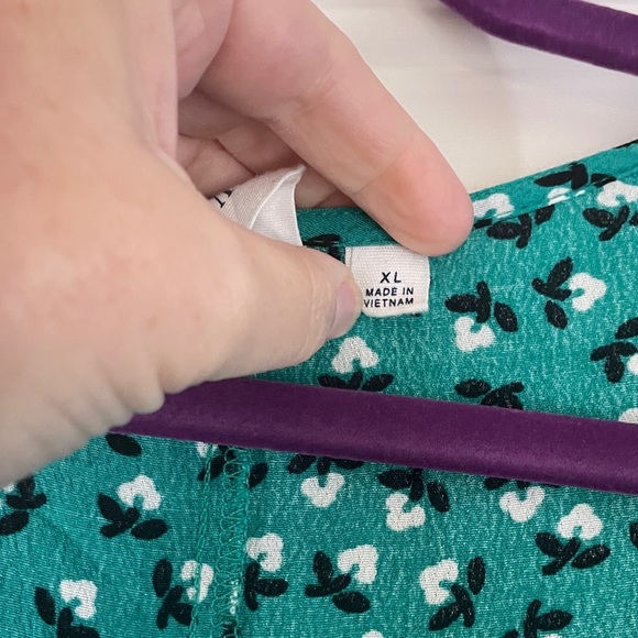 GAP Green Patterned Midi Wrap Dress - Picture 3 of 5